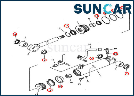 707-98-34510 7079834510 Cylinder Sealing Kit Kit Pengganti Untuk D40PF-5 Komatsu