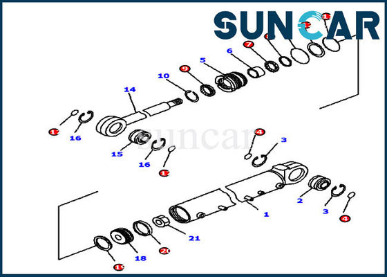 Bulldozer 707-99-42530 Kit Servis Komatsu Kit Penyegelan Silinder Hidraulik Sudut Pisau