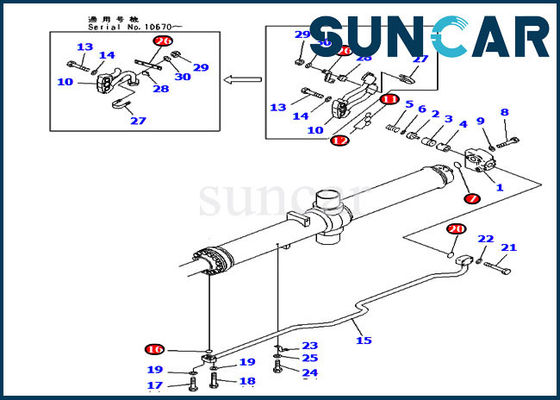 D475A-3 Komatsu Parts 707-98-67510 7079867510 Hidrolik Blade Lift Perbaikan Cylinder Seal Kit