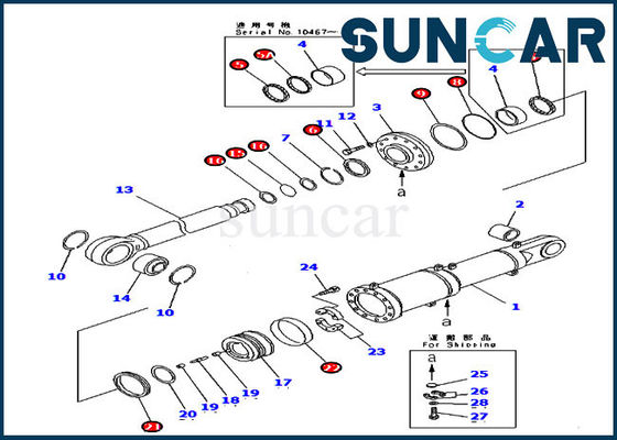 707-99-84040 Kit Perbaikan Seal Tilt Blade D475A-2 D475A-3 Kit Servis Silinder Komatsu LH