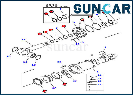 707-98-84011 Buldoser Sealing Kit D475A-3-SC Komatsu Tilt Cylinder Repair Kit