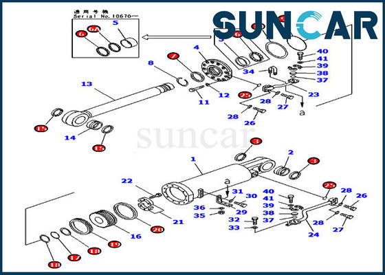 707-98-82010 7079882010 Ripper Lift Cylinder Service Kit D475A-3-HD Kit Segel Minyak Komatsu