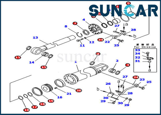 D475A-5E0 Kit Perbaikan Segel Silinder Kemiringan 707-99-77620 Kit Penggantian Hidrolik Komatsu
