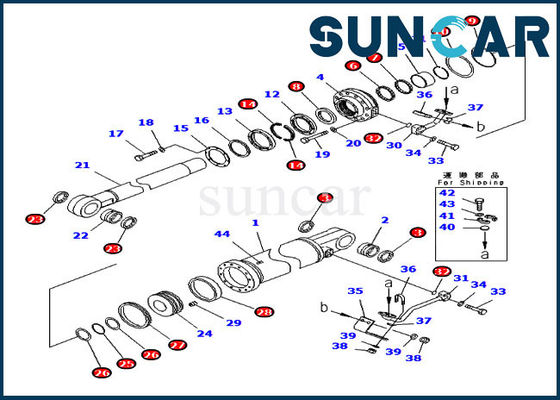Suku Cadang OEM Komatsu 707-99-77400 Kit Penyegelan Tilt Ripper 7079977400 Kit Layanan Silinder