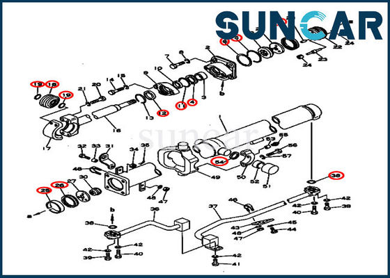 130-63-05020 Kit Segel Silinder Hidraulik Cocok untuk Bulldozer Komatsu D53A-16 D53P-16
