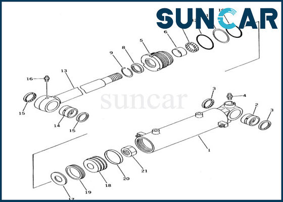 Komatsu PC10-7 Excavator Blade Lift Cylinder Seal Kit Kit Servis Silinder 707-98-12700