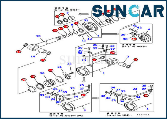 707-98-84410 Kit Perbaikan Segel Silinder Komatsu Kit Penggantian Hidrolik Ripper Lift