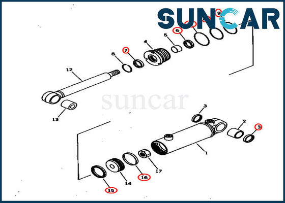 707-98-22070 7079822070 Pin Penarik Silinder Seal Kit Untuk D575A-3 D575A-3-M Komatsu