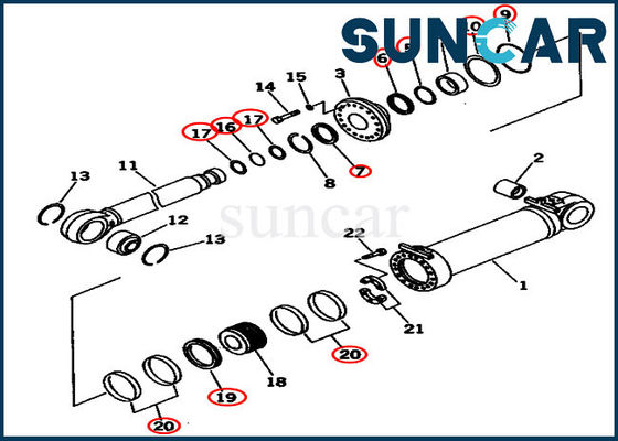Kit Penyegelan Silinder Kemiringan Ganda 707-99-96201 OEM Dozer Komatsu Kit Segel Oli Hidrolik