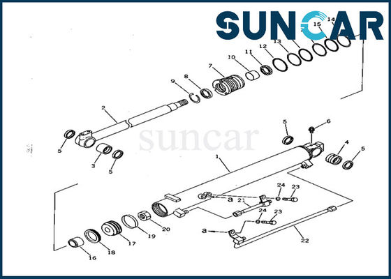 Excavator Sealing 707-98-22020 Blade Tilt Cylinder Seal Kit Kit Servis Komatsu PC28UU