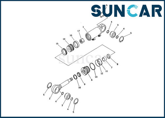 707-98-23100 Blade Tilt Cylinder Service Kit Komatsu Inner Repair Seal Kit Untuk Excavator PC20R-8