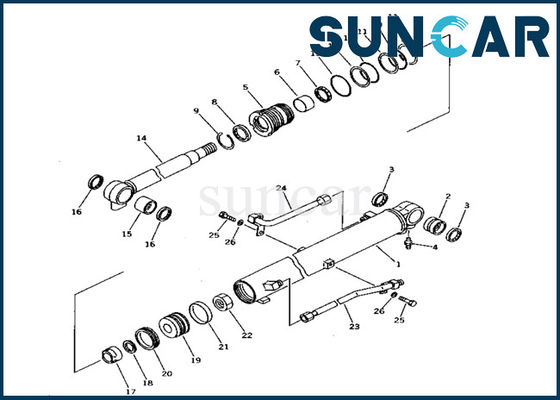 707-99-14430 Kit Servis Boom Cylinder Komatsu Excavator PC10-7 Kit Penyegelan Bagian Dalam