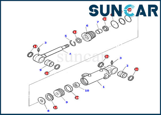 Komatsu 878000199 Blade Cylinder Seal Kit Untuk Excavator PC10-7 Bagian Dalam Silinder Hidrolik