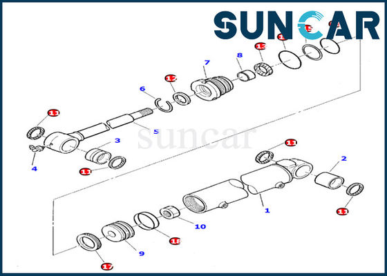 878000392 Kit Layanan Boom Swing Cylinder Untuk Komatsu PC10-7 PC20-7 Penggantian Gasket Seal Kit