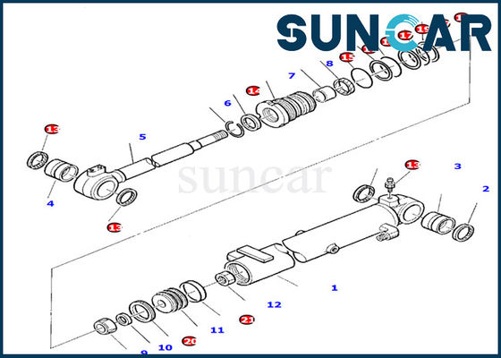 878000394 Kit Segel Silinder Boom Hidrolik Cocok untuk Komatsu PC10-7 Penggantian Segel Minyak Dalam Excavator