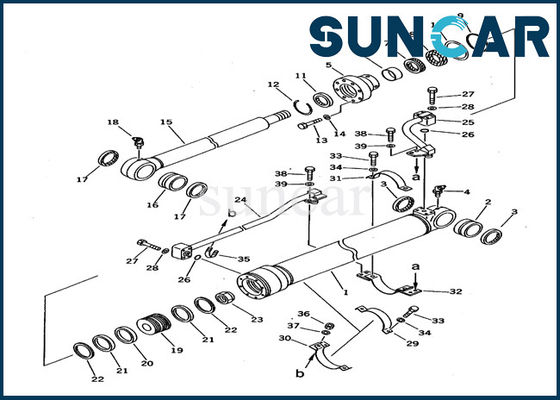Mesin Sealing 707-98-27600 Kit Perbaikan Segel Silinder Bucket Untuk Excavator Komatsu PC100-5