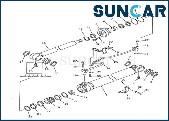 707-98-36200 Kit Segel Silinder Boom Model Peralatan Komatsu PC100-5 Kit Layanan Perbaikan Bagian Dalam