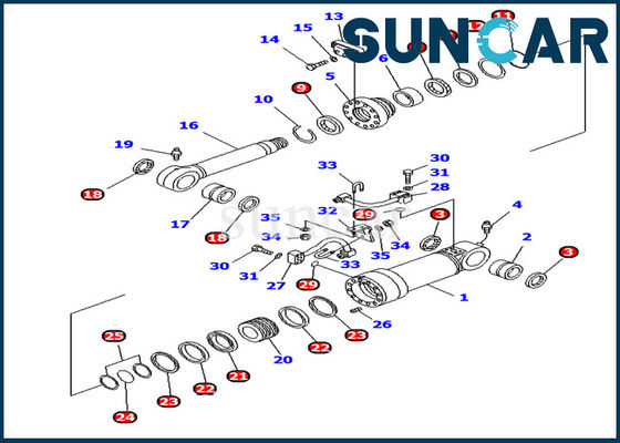 707-99-44270 Blade Cylinder Seal Kit PC128UU PC138US Komatsu Cylinder Batin Oil Seal Service Kit