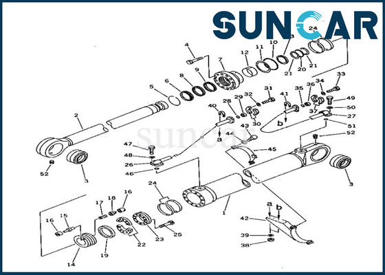 707-99-77250 Kit Layanan Silinder Bucket Kit Segel Silinder Hidraulik Untuk Komatsu PC1000-1