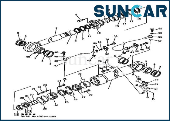 Kit Perbaikan Komatsu 707-99-78620 Kit Segel Silinder Boom Cocok untuk Model Excavator PC1000-1