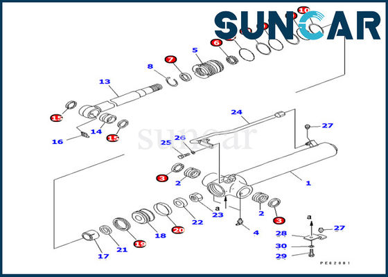 707-98-14460 Arm Cylinder Seal Kit Untuk Komatsu PC12UU-2 Excavator Oil Seal Service Kit