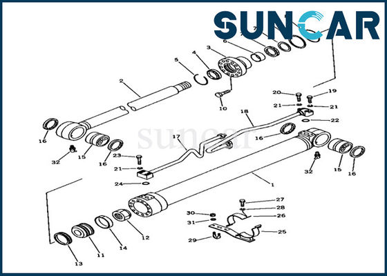 707-98-36110 Kit Segel Silinder Hidraulik Cocok untuk Komatsu PC100-3 Kit Segel Silinder Bucket Excavator