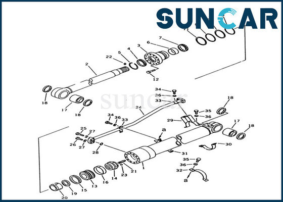 Arm Cylinder Sealing Kit 707-98-38600 Kit Perbaikan Ketahanan Minyak Untuk PC100-3 Komatsu Excavator