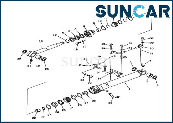 707-99-37610 Komatsu Boom Cylinder Repair Kit Excavator Cylinder Sealing Kit Cocok untuk PC100N-6 Bagian Dalam