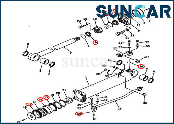 Segel Hidrolik 135-63-05060 Lift Seal Kit Kit Penggantian Silinder Untuk D57S-1B D57S-1 Komatsu