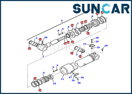 21D-61-13160 Kit Segel Silinder Lengan Hidrolik Untuk Komatsu PC110R-1 Model Kit Penggantian Dalam