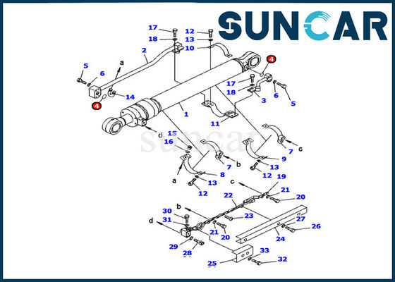 Excavator 707-98-28610 Bucket Kit Segel Silinder Hidraulik PC120-6H Kit Perbaikan Bagian Dalam Komatsu