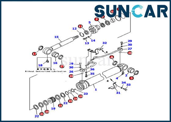 707-98-37670 Boom Cylinder Seal Kits Untuk Komatsu PC120-6 Excavator Heavy Model Repair Kit