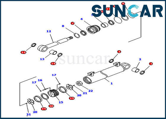 707-98-34640 Seal Kit Lift Cylinder Service Kit Untuk D61EX-12 D63E-12 Model Komatsu