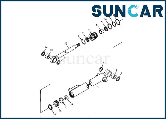 21S-63-02030 Seal Kit Bucket Cylinder Service Kit Untuk Model Excavator PC03-1 Komatsu Bagian Dalam