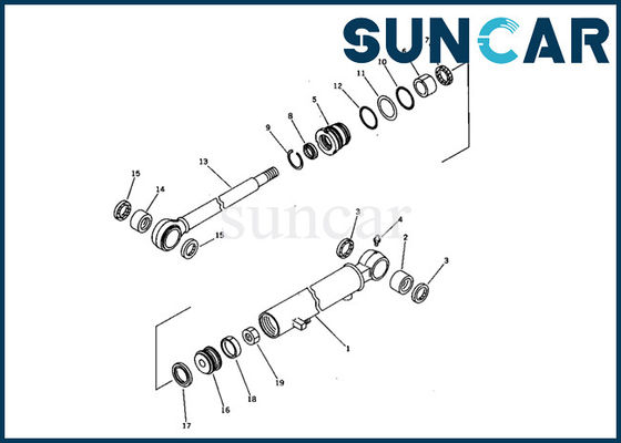 21S-63-02040 Komatsu Swing Cylinder Seal Kit Cocok Model PC03-1 Excavator Inner Repair Kit