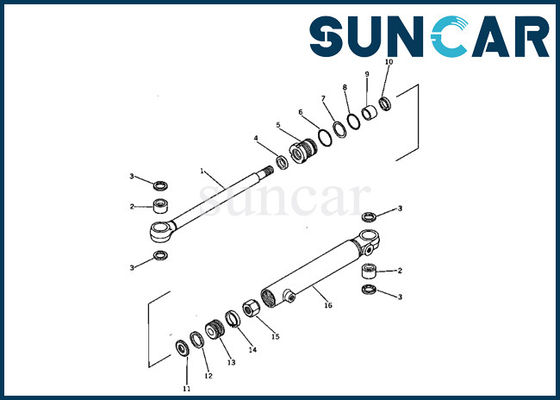 Swing Cylinder 707-00-50340 OEM PC05-1 Excavator Komatsu Cylinder Perbaikan Bagian Dalam Sealing Kit