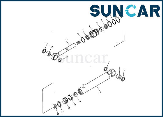 707-00-50640 Kit Layanan Silinder Ayunan Komatsu PC05-5 Perbaikan Seal Kit Untuk Mini Excavator
