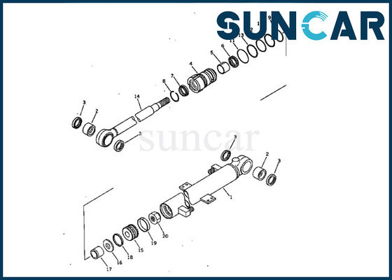 707-00-50650 Boom Cylinder Sealing Kit Komatsu PW05-1 Perbaikan Seal Kit Untuk Model Excavator