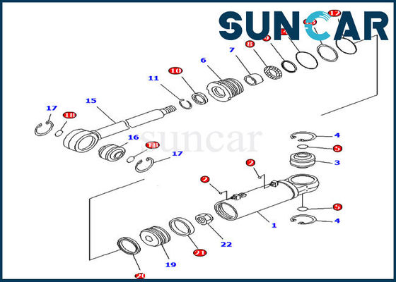 D61EX-15 D61PX-15 Komatsu OEM Parts 707-99-43690 Dozer Hidrolik Tlit Cylinder Seal Kit
