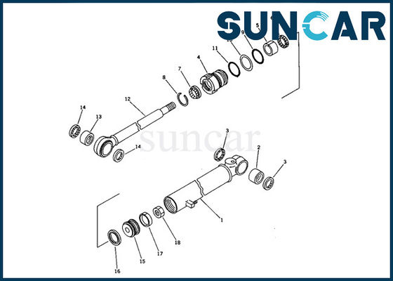 707-00-50691 Hidrolik Piping Cylinder Perbaikan Seal Kit Swing Sealing Kit Cocok untuk PC05-6 Komatsu
