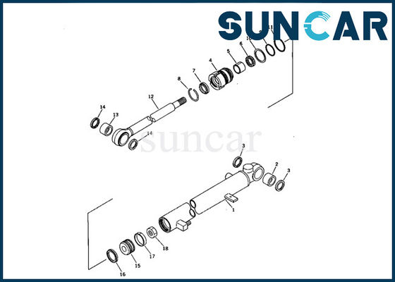 707-00-55010 Arm Cylinder Seal Kit Komatsu PC07-1 Mini Excavator Bagian Perbaikan Dalam