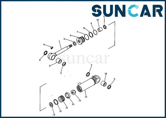 707-00-60310 Blade Cylinder Sealing Kit Komatsu PC05-1 Seal Repair Kit Pengganti Mini Excavator