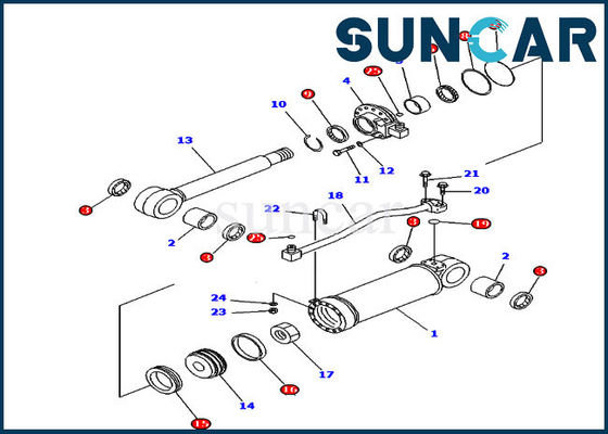 Kit Servis Silinder 7079852220 Kit Segel Silinder Ripper Untuk Bulldozer Komatsu D65EX-15