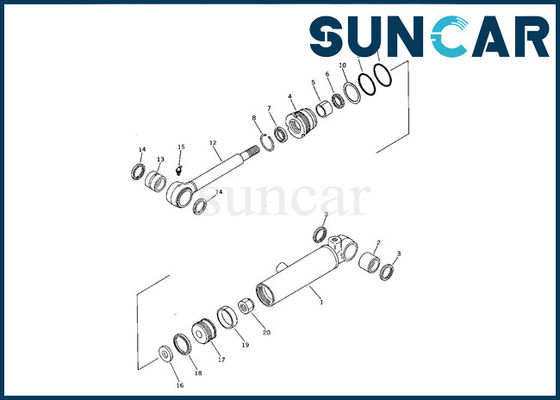 Kit Servis Komatsu 707-00-60340 Kit Segel Silinder Blade Cocok untuk mini excavator PC05-5 bagian dalam