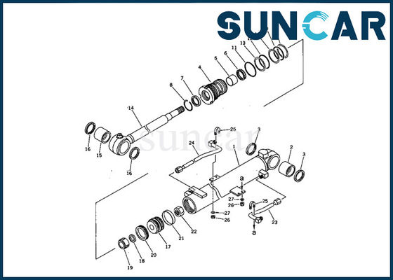 707-98-11200 Kit Layanan Boom Cylinder Komatsu PC05-7 Penggantian Excavator Oil Resistance Seal Kit
