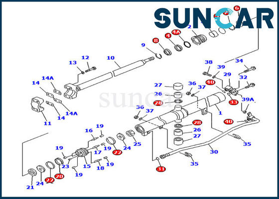 Tahan Minyak 707-98-28640 Lift Perbaikan Seal Kit D65EX-15 D65PX-15 Komatsu Cylinder Sealing Kit