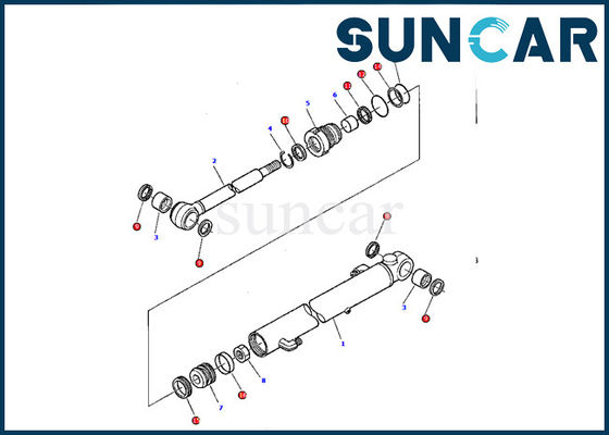 878000378 Komatsu Sealing Kit Ketahanan Minyak PC07-2 Bucket Cylinder Repair Kit Mesin Gasket Kit
