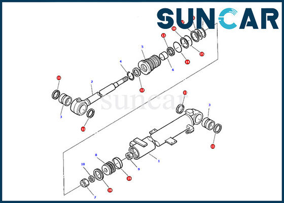 878000380 Kit Servis Silinder Boom Komatsu PC05-7 Kit Perbaikan Segel Kit Gasket Dalam Excavator