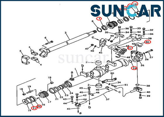 707-98-37580 Blade Lift Cylinder Seal Kit Cocok D85A-21 Komatsu Crawler Dozer Model