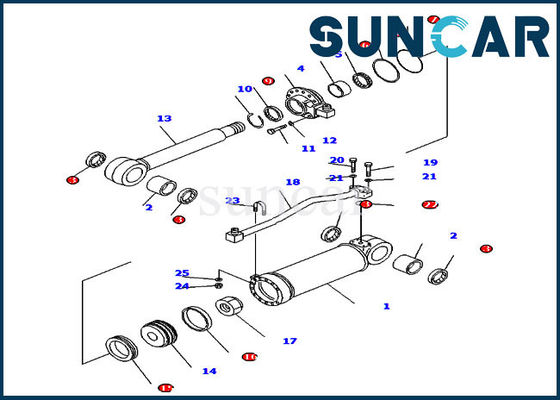 D85ESS-2 D85ESS-2A Segel Hidrolik Komatsu 707-99-52180 Kit Perbaikan Segel Silinder Ripper